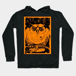 Spooky Orange Halloween Owl Hoodie